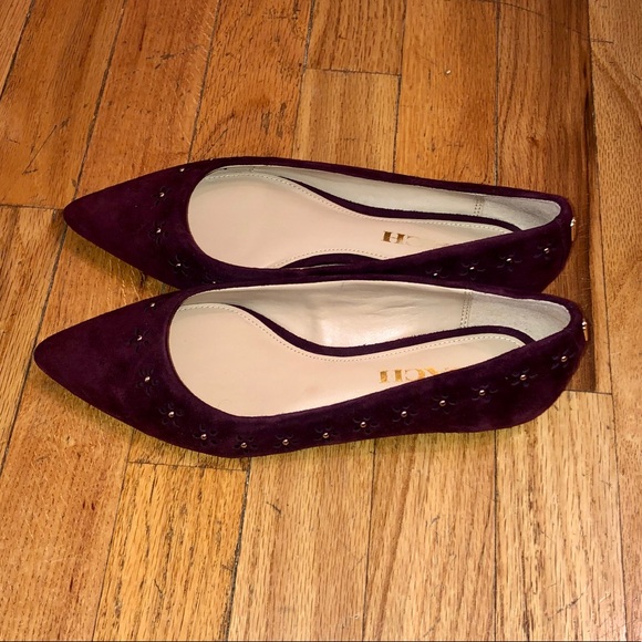 SOLD Coach |Maroon crushed velvet flats - Picture 2 of 4